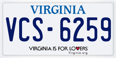VA license plate VCS6259