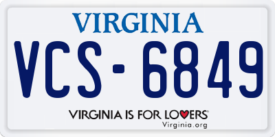 VA license plate VCS6849