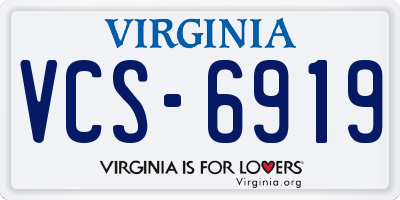 VA license plate VCS6919