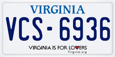 VA license plate VCS6936