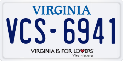 VA license plate VCS6941
