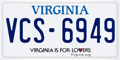 VA license plate VCS6949