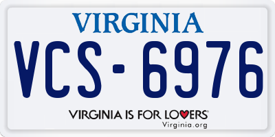 VA license plate VCS6976