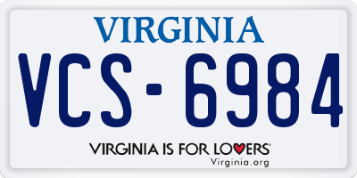 VA license plate VCS6984