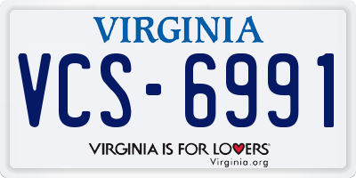 VA license plate VCS6991