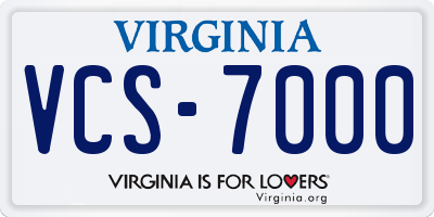 VA license plate VCS7000