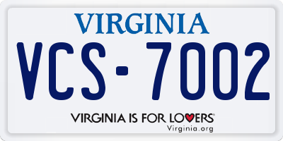 VA license plate VCS7002