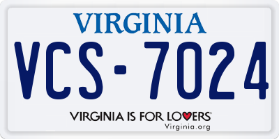 VA license plate VCS7024