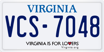 VA license plate VCS7048