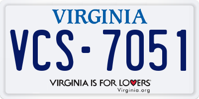 VA license plate VCS7051