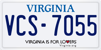 VA license plate VCS7055