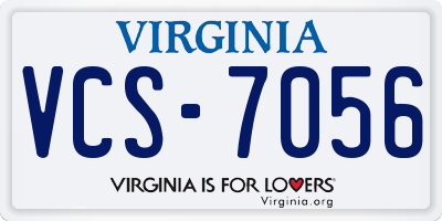 VA license plate VCS7056
