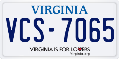VA license plate VCS7065