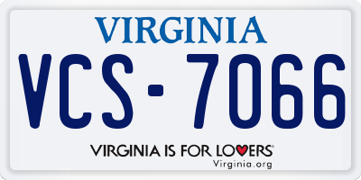 VA license plate VCS7066