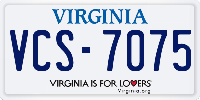 VA license plate VCS7075