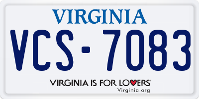 VA license plate VCS7083