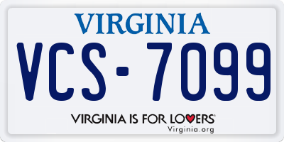 VA license plate VCS7099