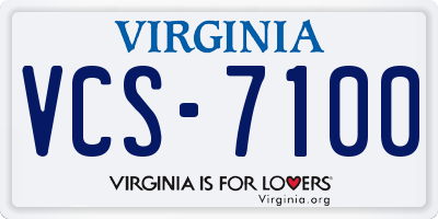 VA license plate VCS7100