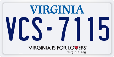 VA license plate VCS7115