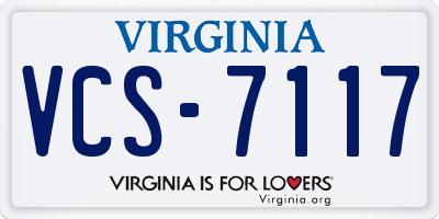 VA license plate VCS7117