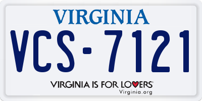 VA license plate VCS7121