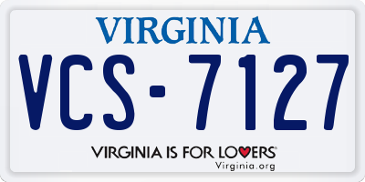 VA license plate VCS7127