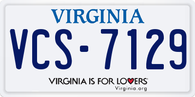 VA license plate VCS7129