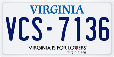 VA license plate VCS7136
