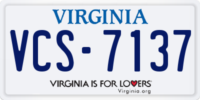 VA license plate VCS7137