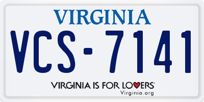 VA license plate VCS7141
