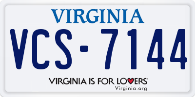VA license plate VCS7144