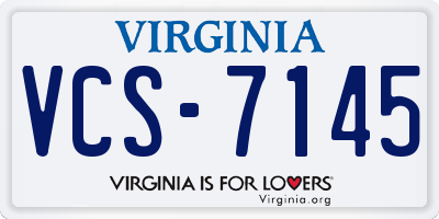 VA license plate VCS7145