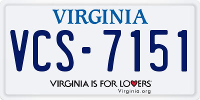 VA license plate VCS7151
