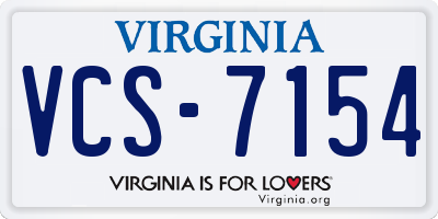 VA license plate VCS7154