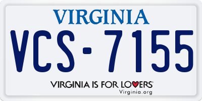VA license plate VCS7155