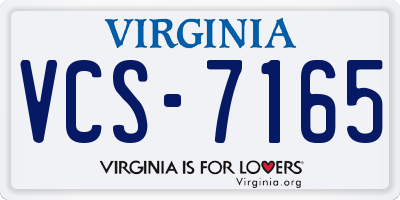 VA license plate VCS7165