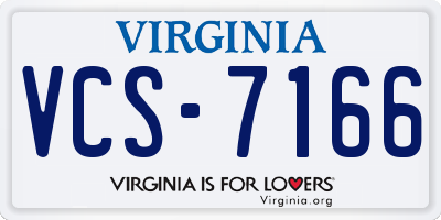 VA license plate VCS7166