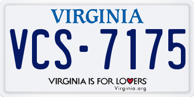 VA license plate VCS7175