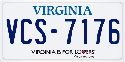 VA license plate VCS7176