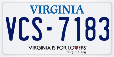 VA license plate VCS7183