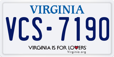 VA license plate VCS7190