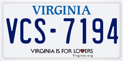 VA license plate VCS7194