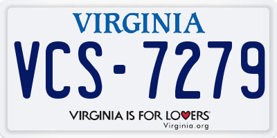VA license plate VCS7279