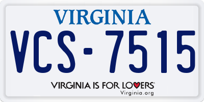 VA license plate VCS7515