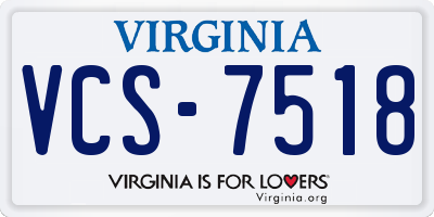 VA license plate VCS7518