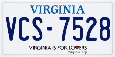 VA license plate VCS7528