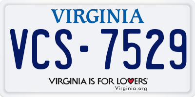 VA license plate VCS7529