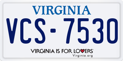 VA license plate VCS7530