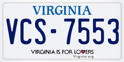 VA license plate VCS7553