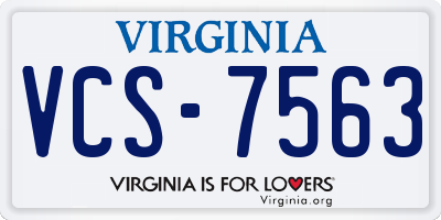 VA license plate VCS7563